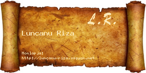 Luncanu Riza névjegykártya